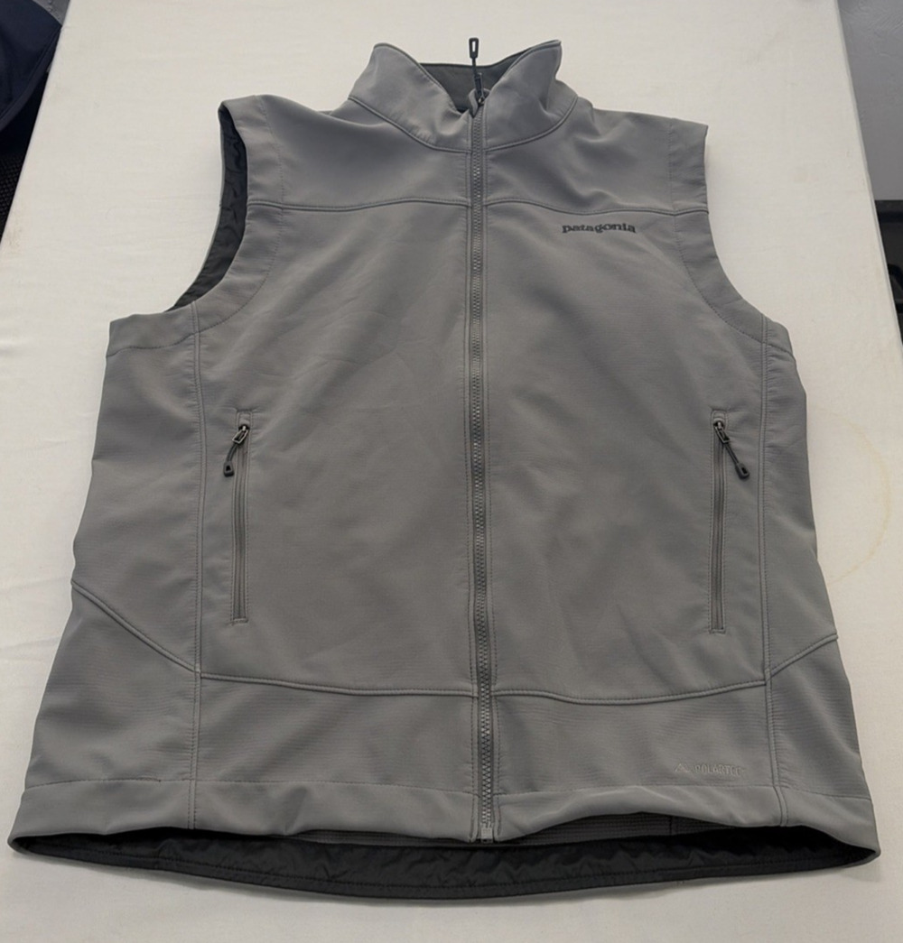 Patagonia Adze Polartec Windbloc Soft Shell Vest Men's Large Gray Outdoors